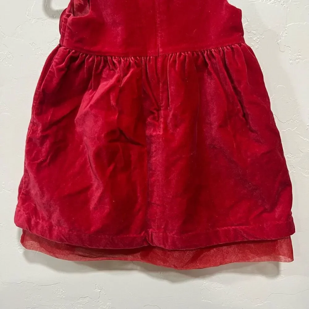 Old Navy Baby Girl Red Velvet Dress 18-24mo